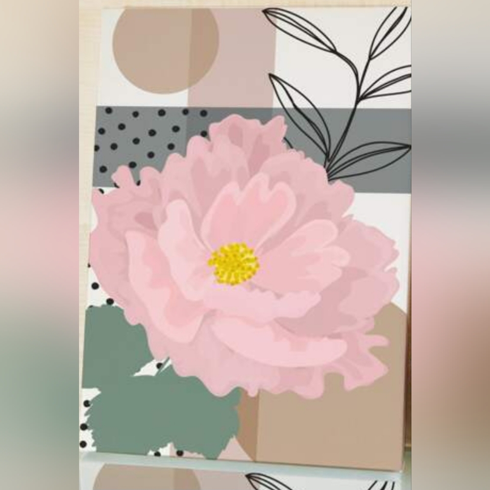 Flower Pattern Painting Print on Canvas